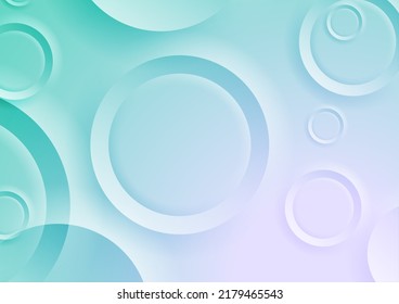 Blue pink geometric tech background with glossy circles. Vector design