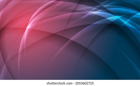 Blue pink glowing shiny waves abstract background. Vector design