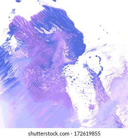 Blue and pink gouache painting 1