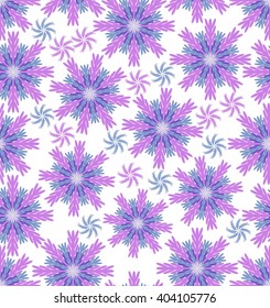 Blue and pink grabbed stars on white background, seamless flower vector background, beautiful floral ornament 