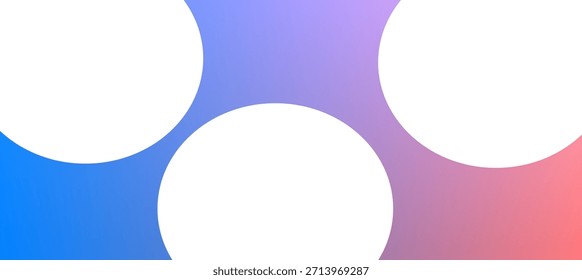 Fondo degradado azul y rosa con diseño circular blanco recortado, diseño abstracto moderno ideal para Anuncios, carteles, proyectos digitales y visuales creativos.