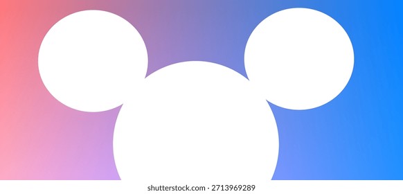 Fondo degradado azul y rosa con diseño circular blanco recortado, diseño abstracto moderno ideal para Anuncios, carteles, proyectos digitales y visuales creativos.