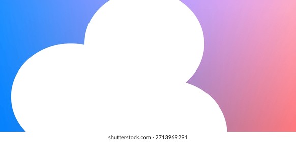 Blue and pink gradient background with white circular cutout design, modern abstract layout ideal for banners, posters, digital projects, and creative visuals.