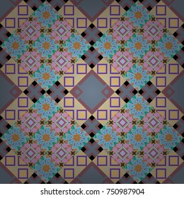 Blue, pink and gray background texture. Vector illustration. Endless abstract seamless pattern.