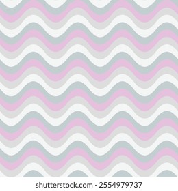 blue, pink, gray waves. retro stylish texture. repetitive background. vector seamless pattern. fabric swatch. wrapping paper. continuous design template for textile, linen. cool colors