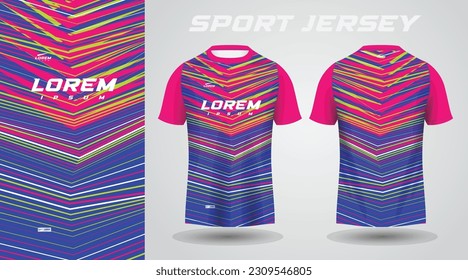 blue pink green shirt soccer football sport jersey template design mockup