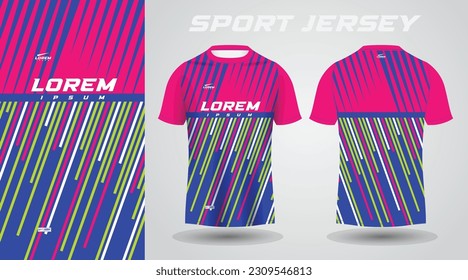 blue pink green shirt soccer football sport jersey template design mockup