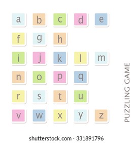 Blue pink green yellow lowercase font