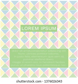 blue pink green yellow triangle pattern Universal invitation templates. Wedding, anniversary, birthday, party, cards, fashion show, brochure, banner, design