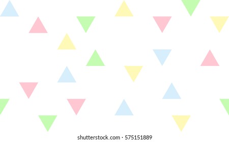 blue, pink, green, yellow triangles. seamless pattern. vector background