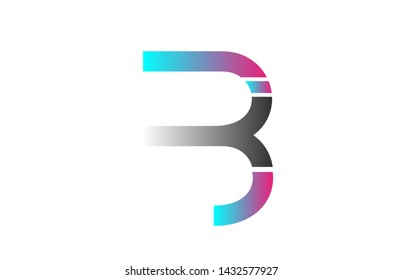 blue pink grey white B alphabet letter suitable as a logo icon design for a company or business