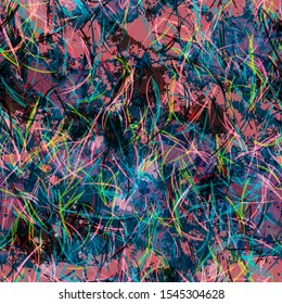 Blue and pink grunge seamless texture with strokes. Fur effect Abstract vector background for web page, banners backdrop, fabric, home decor, wrapping