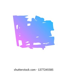 Blue and pink hand draw  brush stroke. Decorative colored frame. Grunge banner, substrate.