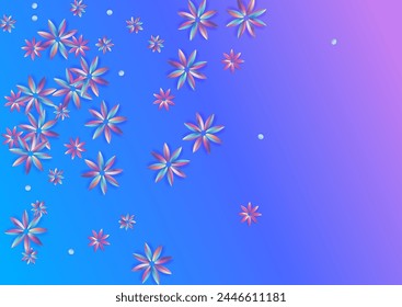 Blue and Pink Hibiscus Abstract Blue Background. Gradient Inflorescence Pattern. Holiday Rainbow Flyer. Light Petal Minimal Banner.