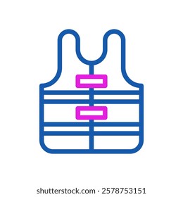 Blue and Pink Life Vest Icon for Water Safety Design