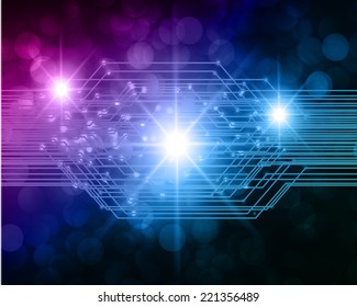 blue pink Light Abstract Technology background for computer graphic website and internet. Defocused Light, Flickering Lights, Vector abstract festive background with bokeh defocused lights. stars. 