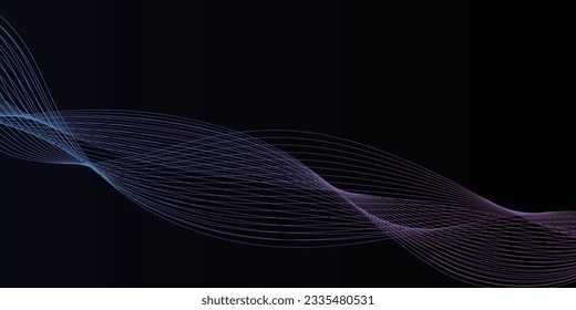 Blue and pink line and black background