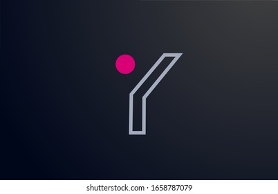 blue pink line Y alphabet letter logo design with circle icon for company and business. Suitable for a stylish logotype