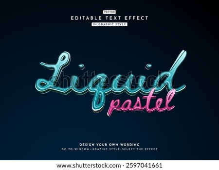 blue pink liquid 3d fluid script fresh color text effect