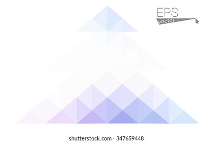 Blue, pink low poly style christmas tree vector illustration consisting of triangles. Abstract triangular polygonal origami or crystal design of New Years celebration. Isolated on white background