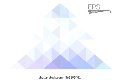 Blue, pink low poly style christmas tree vector illustration consisting of triangles. Abstract triangular polygonal origami or crystal design of New Years celebration. Isolated on white background