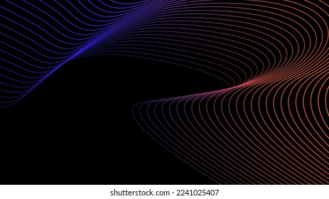 blue pink magenta Abstract Vector minimal wavy line background Digital frequency track equalizer Stylized line art Curved wavy line smooth