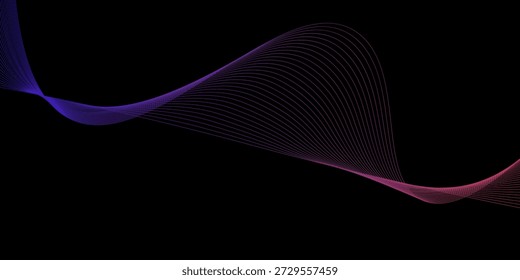 azul rosa magenta Vector Abstractas mínimo fondo de línea ondulada Ecualizador de pista de frecuencia digital Arte de línea estilizado Línea ondulada curva lisa