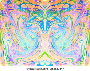 blue and pink marbled artwork ebru texture, exotic abstract background 