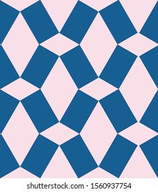 Blue and pink mod seamless vector pattern. Trendy design. 