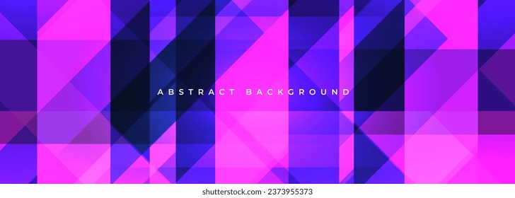 Blue and pink modern abstract wide banner background with geometric shapes. Vector illustration
