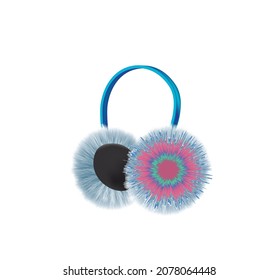 Blue and  pink muffs. vector illustration