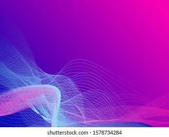 Blue and pink neon abstract molecular connection. Vector illustration