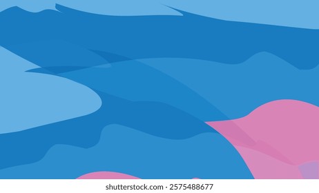 A blue and pink ocean scene with a pink and blue wave. The blue and pink colors are blended together to create a sense of harmony and balance. The image evokes a feeling of calmness and serenity