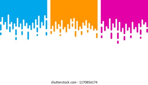 Blue, pink and orange backdrops with abstract painted pattern. Vector background.