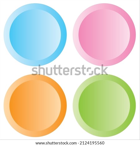 Blue, pink, orange and green button. 