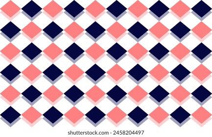 blue and pink pattern, two tone diamond checkerboard repeat pattern, replete image, design for fabric printing
