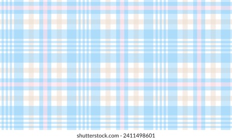 Blue and pink plaid fabric texture background	