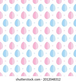 Blue and pink polka dots on a white background. design idea textile wrapping paper vector illustration