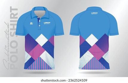 Blaurosa Polosporthemd mit Motion-Design