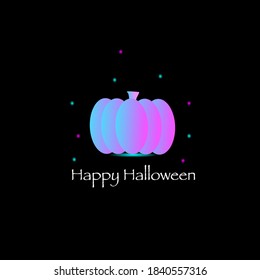 Blue and pink pumpkins. Halloween design.