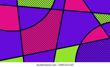 Blue, pink, purple abstract Pop Art Geometric Pattern