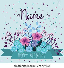 Blue, pink, purple card templates for wedding invitation, save the date cards, mothers day, valentines day, birthday cards, thank you card, with flowers, ribbon, inscription Vector illustration eps 10