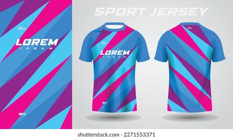 blue pink purple shirt soccer football sport jersey template design mockup