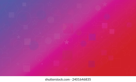 Blue pink red geometric background. New Trend Modern Gradient Template. Corporate Business Presentation. Marketing Promotional Poster. Modern Elegant Looking Studio backdrop or landing ui Design.