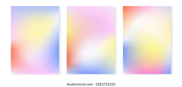 Blue pink red yellow gradient hologram y2k aesthetic vector background  Soft iridescent illustration  Pearlescent color vertical A4 poster  Trendy mesh texture backdrop  Feminine gentle unicorn card