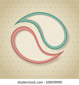 Blue and pink retro paisley frames. Vector illustration. Eps10