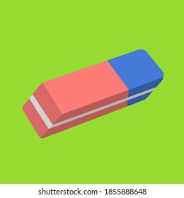 Blue and pink rubber eraser.