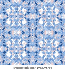 Blue with pink seamless Modern Tiled Ceramic Mosaic Tiles Material Texture. Good for Interior Design, textile,