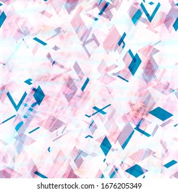 Blue and pink seamless texture with rhombus. Abstract vector background for web page, banners backdrop, fabric, home decor, wrapping