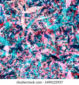 Blue and pink seamless texture with stylized petals. Abstract vector background for web page, banners backdrop, fabric, home decor, wrapping